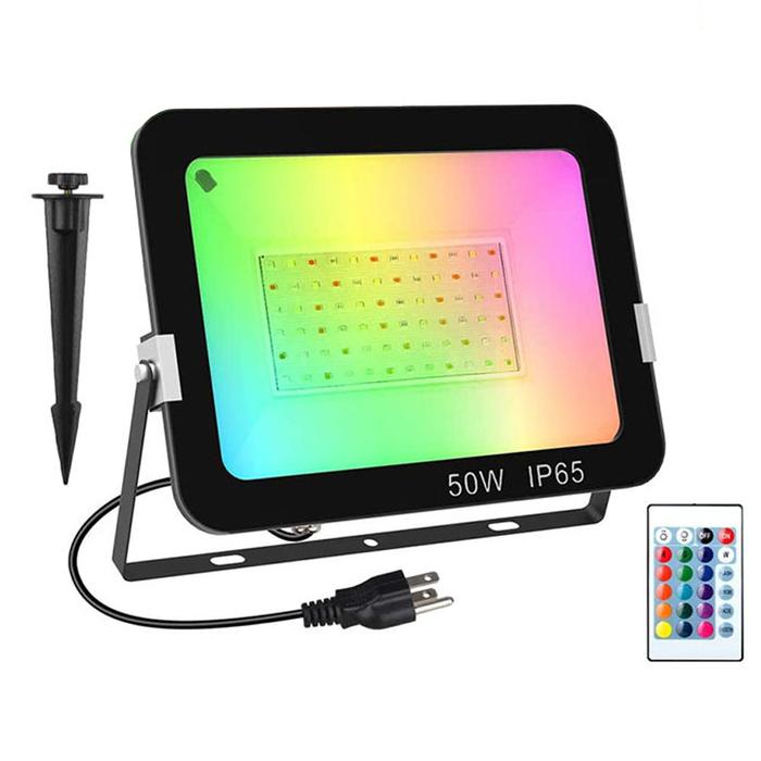 50W/100W LED Flood Light With Remote RGB Stage Spotlight Outdoor