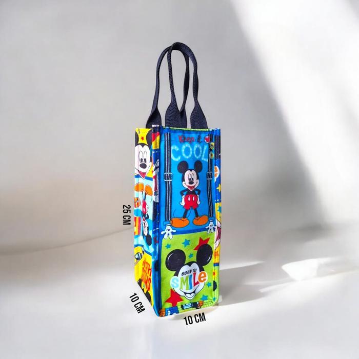 Tas Mickey Botol 1 Liter Size 10 x 10 x 25 cm Tas Karakter Lucu Tali