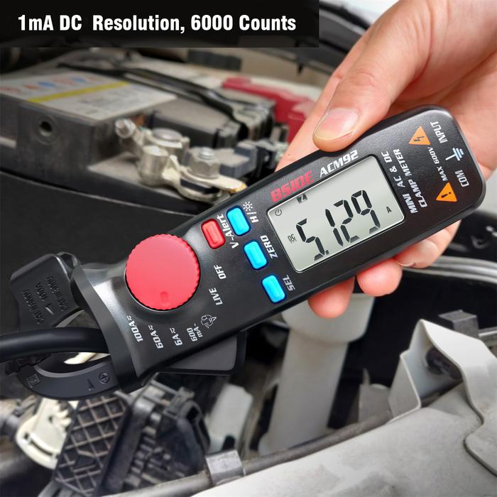 BSIDE ACM92 LCD Digital Clamp Meter 6000 Counts True RMS AC/DC