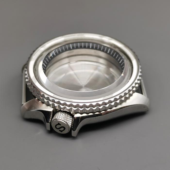 Silver SKX007 Watch Case Flat Sapphire Crystal Glass Fits NH35 NH36 4R 6R 7S Movement 28.5mm Dial Me