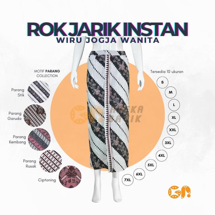 Rok Instan Jarik Wiru Jogja untuk Wanita Dewasa Bawahan kebaya Pakaian Adat Jawa motif Parang collec