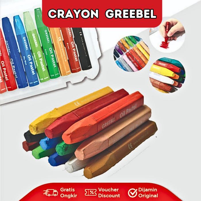 Crayon / Alat Warna Greebel Murah 12 Warna Neon Dan Metalik