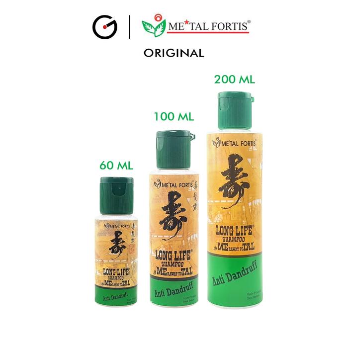 METAL FORTIS Shampo Metal 200 / 100 / 60 ML Anti Dandruff Long Life Shampoo Anti Ketombe MET Hijau