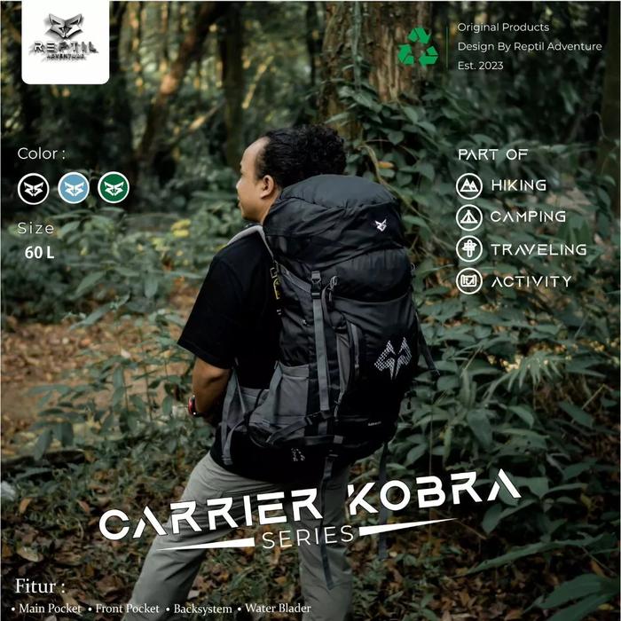 TAS GUNUNG - CARRIER 60L Reptil Kobra - Tas Reptil Cobra