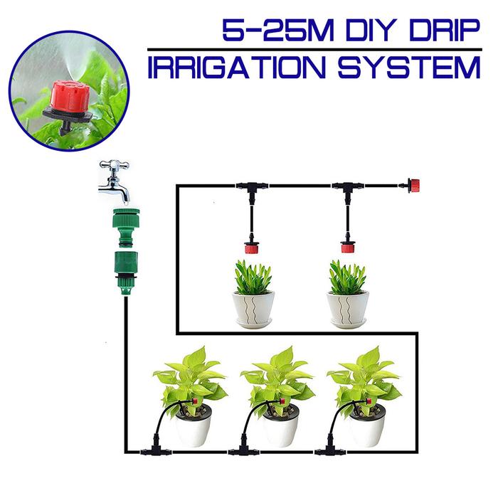 5-25M Drip Irrigation System DIY Automatic Watering Plants Garden