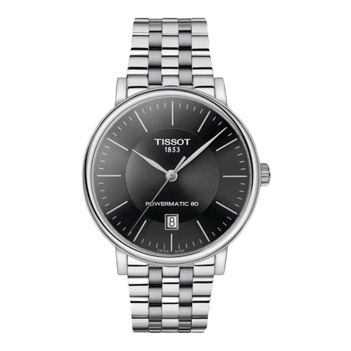 Jam Tangan Pria Tissot T-Classic T122.407.11.051.00 Carson Premium Powematic 80 Black Dial Stainless