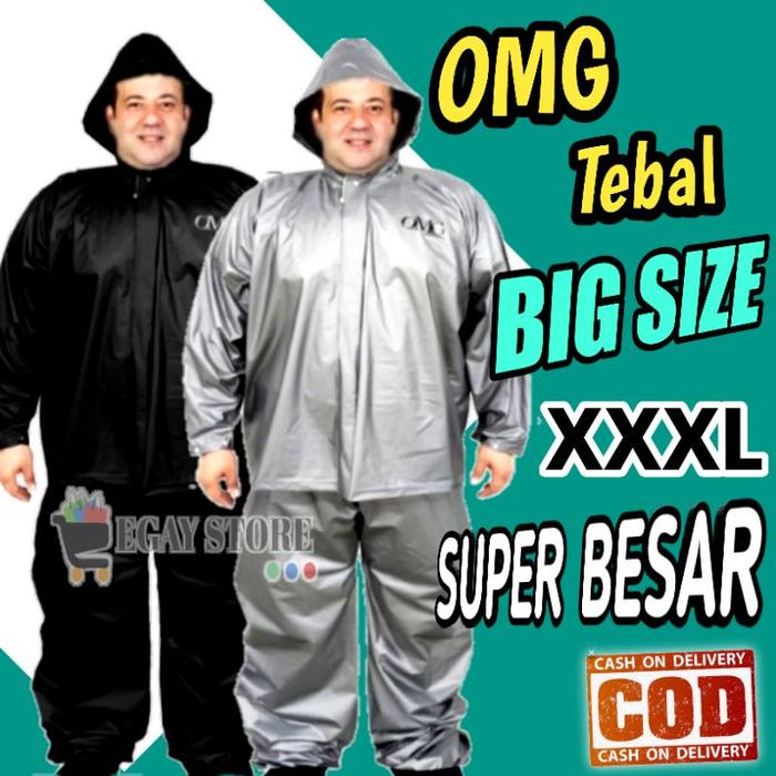 Jas Hujan Pria Jumbo Big Size XXXL Mantel Dewasa Set Setelan Besar Orang Gemuk Tebal Bagus Murah