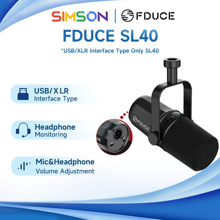 FDUCE SL40X/SL40 USB/XLR Dynamic Microphone With Built-in Headset