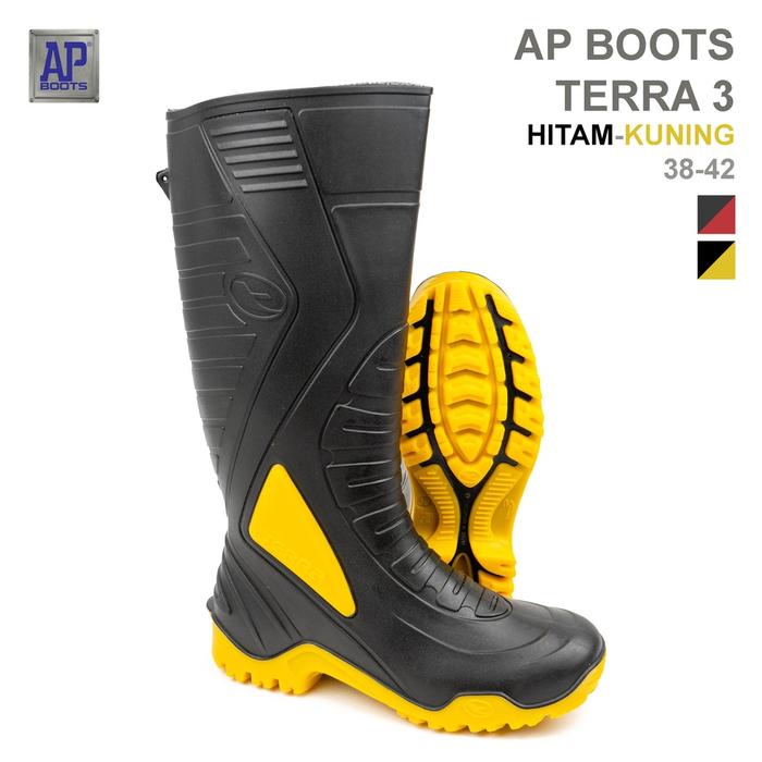 AP Boots AP TERRA 3 HITAM KUNING Sepatu boots PVC