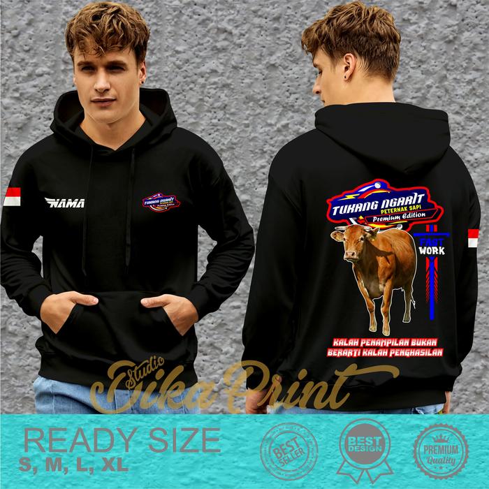 Jaket Hoodie Tukang Ngarit Peternak Sapi Indonesia