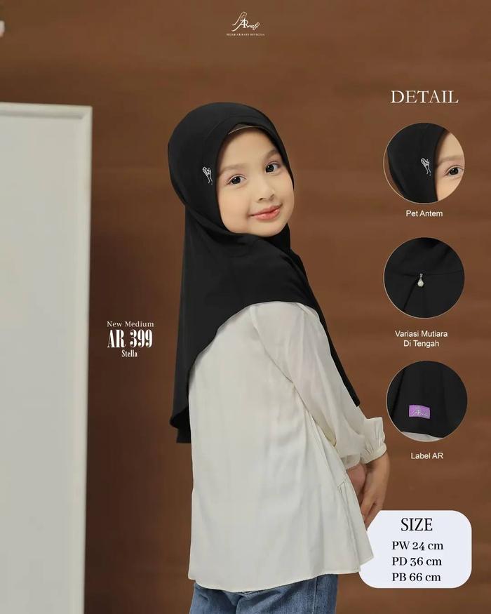Hijab Arrafi 399 Medium Hijab instan Anak
