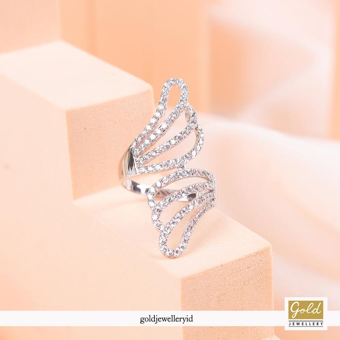 Cincin emas putih 750 17k  - model angel wings- PC16122200
