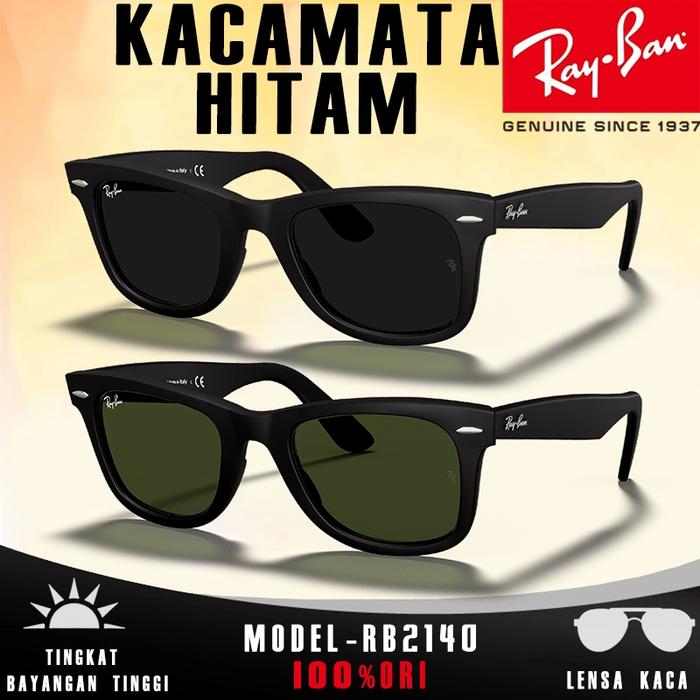 kacamata hitam Ray-Ban 2140 WAYFARER CLASSIC sunglasses lensa kaca pria dan wanita