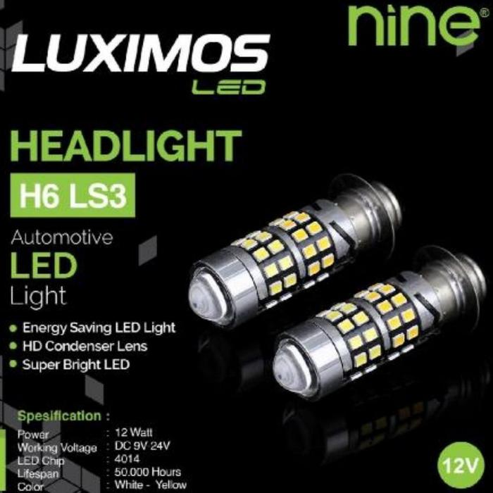 LAMPU LED LUMINOS PRODUK NINE LS3 H6 LED LASER ORIGINAL AD TULISAN NINE GARANSI 1BULAN