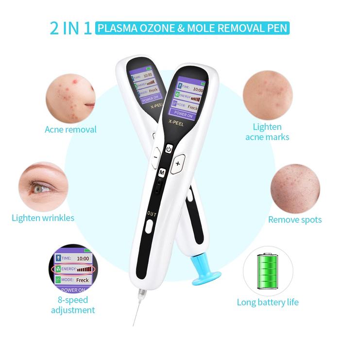 2-IN-1 Ozone Plasma Pen Ozone Anti-Acne Pen Plasma Spot Mole Needle