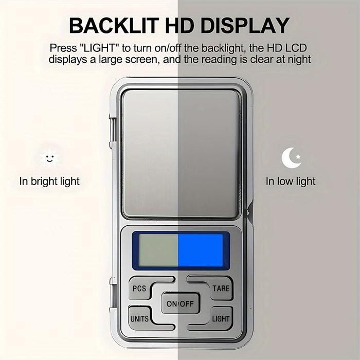 High Precision 500G/0.01G Mini Pocket Scale, Accurate Digital Jewelry Scale With Lcd Display, Compac
