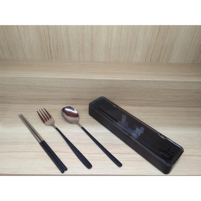 Sendok Set Korea Stainless  + Pouch