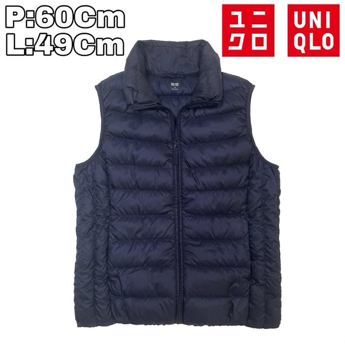 V03 Vest Bulang  Outdoor Waterproof Uniqlo Navy Winter  Rompi Bulu Angsa Tebal Musim Dingin Hiking G