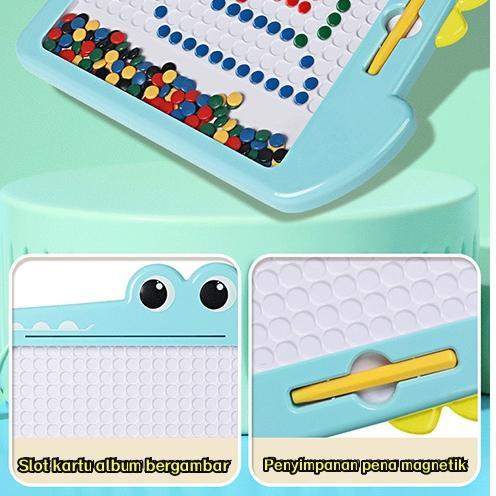Mainan anak papan magnet mainan edukasi gambar drawing board magnetic tulis menggambar manik book DI