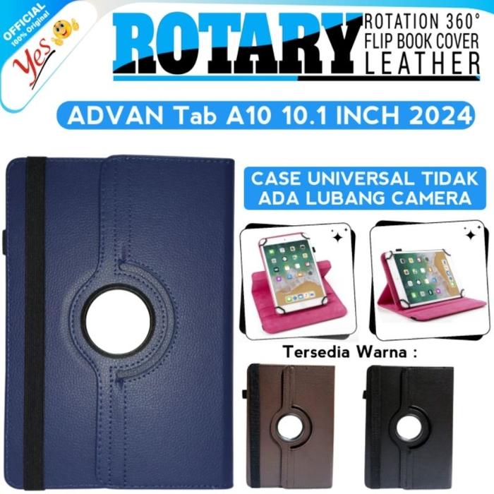 Advan Tab A10 / 10.1 inch 2024 / Casing Rotary Flip Book Cover Slot pen Universal Sarung tablet Leat