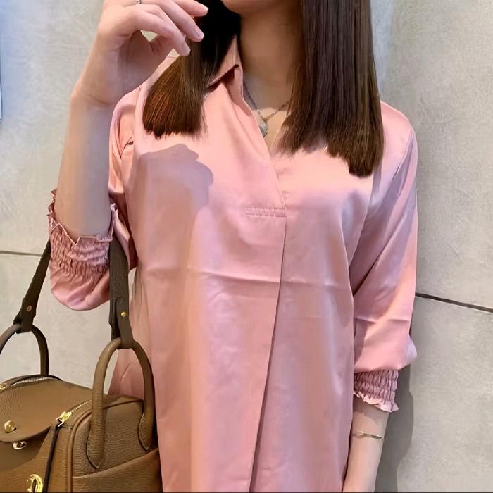 Premium Blouse Satin Fortuna / Atasan Baju Wanita Panjang Dewasa Casual / mata clothier