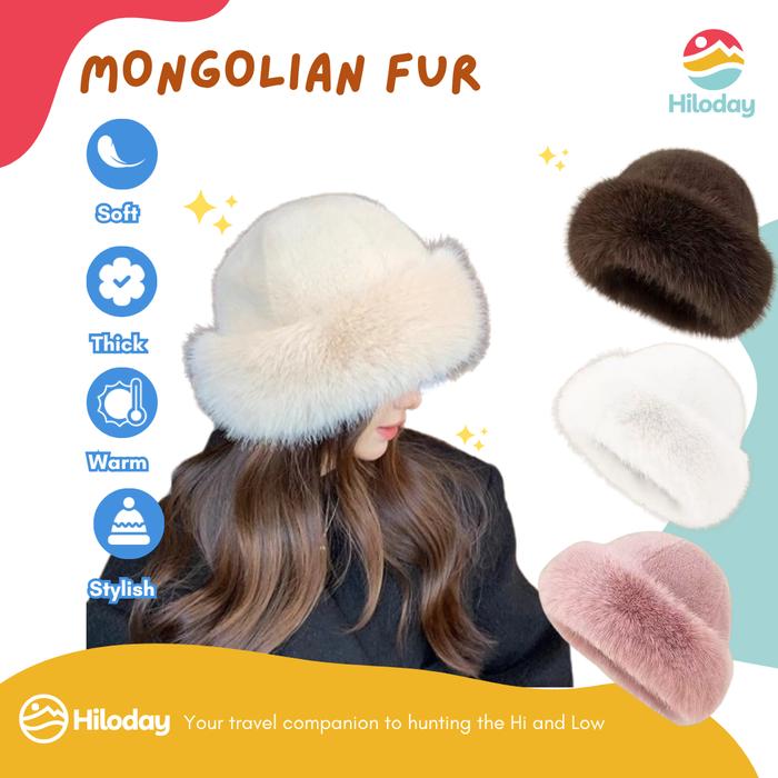 HILODAY Winter Hat Mongolian Fur Topi Winter Bulu Musim Dingin