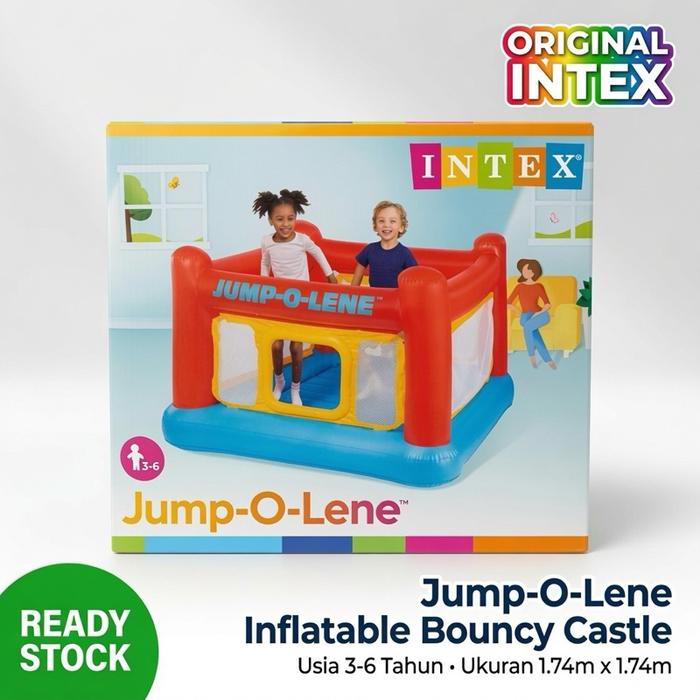 Intex Jump-O-Lene Inflatable Bouncy Castle Mainan Lompat Anak 3-6 Tahun