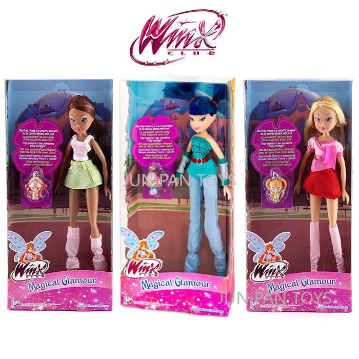 Original Winx Club Magical Glamour Doll Musa Flora Layla Toys for