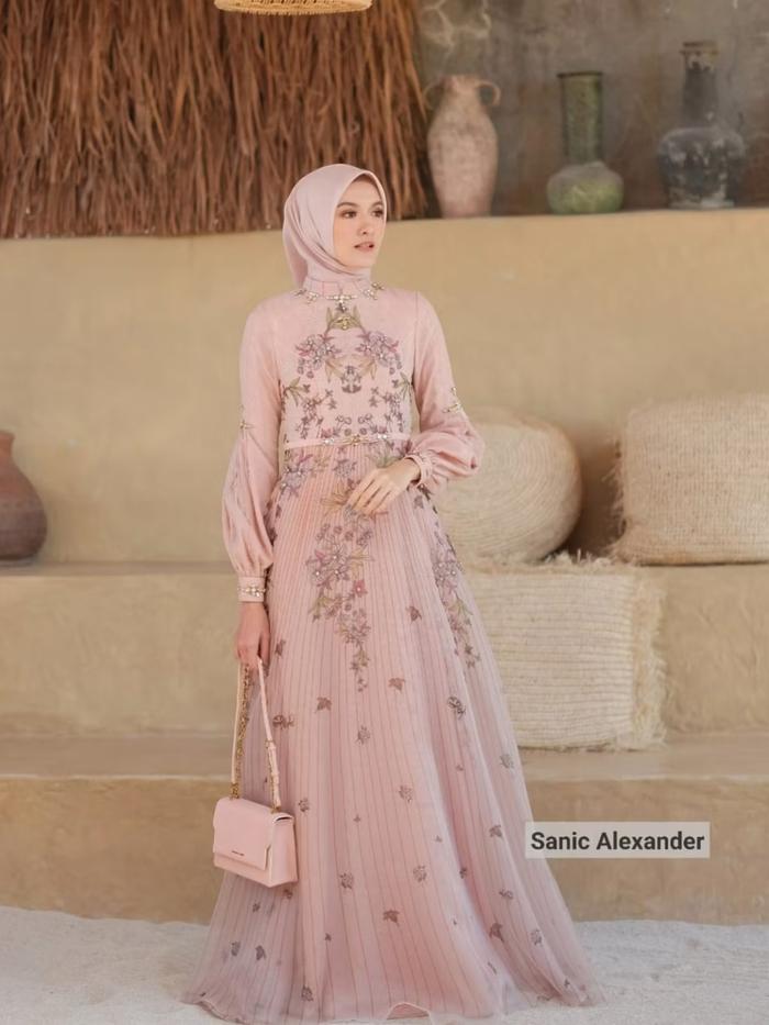 New SANIC ALEXANDER Victoria Dress Pink Peach Ready Size L Original –  292DRSS