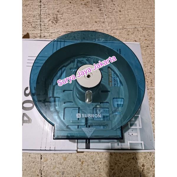 Tempat tissue jumbo roll Biru transparan / Tempat tissue toilet jumbo roll biru