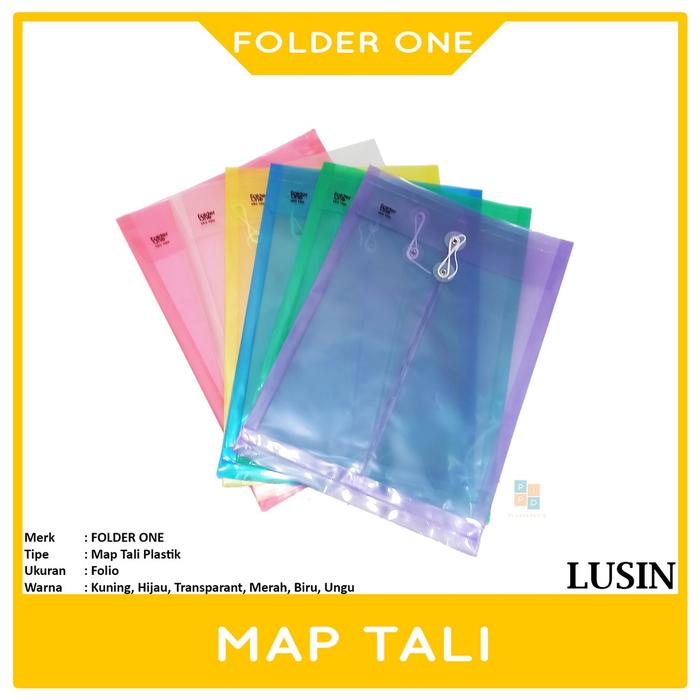 FOLDER ONE - Map Plastik Tali Ukuran Folio - Lusin
