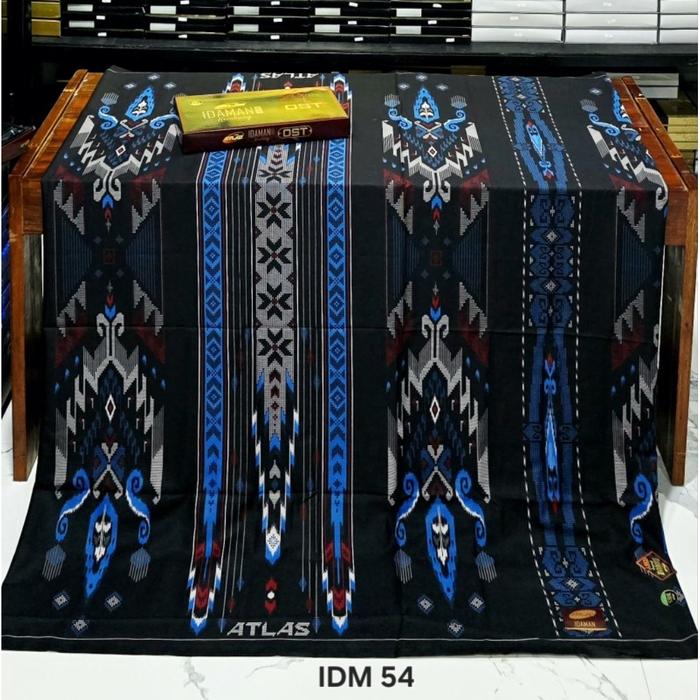 Sarung Atlas Idaman 555 Kembang Harmoni Motif BHS SGE JLC no 1 Hitam Halus Sarung Pria Muslim Super 