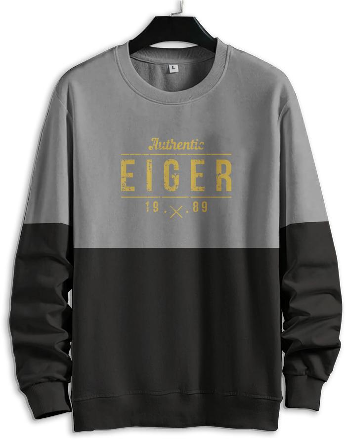 COD  SWEATER EIGER termurah list Lengan Basic Pria/Wanita UK S,M,L,XL,XXL,XXXL,4XL,5XL Sweater Distr