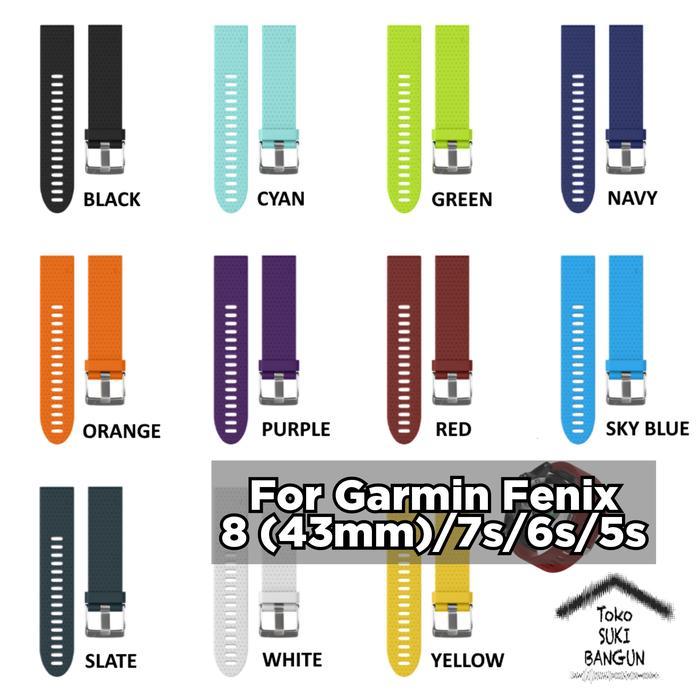 TALI JAM untuk Garmin Fenix 8 43mm 7s 6s 5s Sapphire Pro Solar RUBBER Watch Band Strap