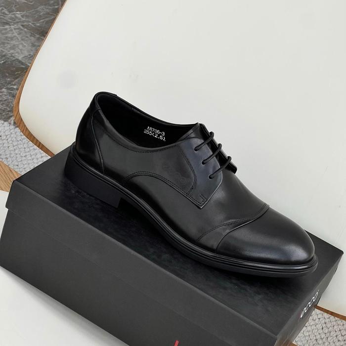 Sepatu Formal Kulit ECCO Olahraga Hitam Cokelat Premium untuk Kantor Kerja Pria Nyaman Acara Shoes 4