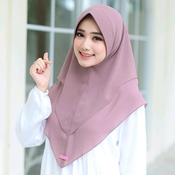Jilbab Khimar Mini 2 Layer Cerutty Baby Doll Premium - Bahan Ceruty Jatuh & Lembut Kerudung Muslim S