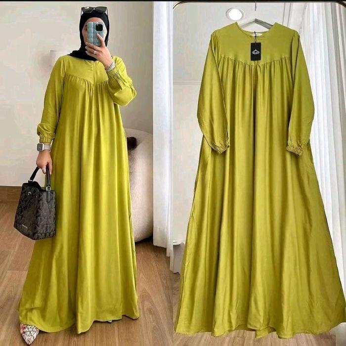 Gamis Crinkle Dewasa - Gamis Polos Terbaru - Gamis Polos Crinkle