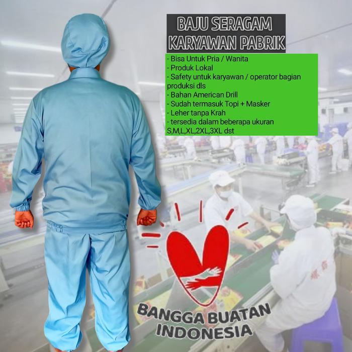 Baju Seragam Karyawan Pabrik Bagian Produksi Safety Industri Udang Dll Terlaris