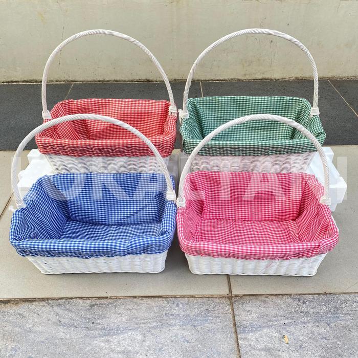 Keranjang Buah Rotan Persegi Premium/ Keranjang Parcel Buah Lebaran