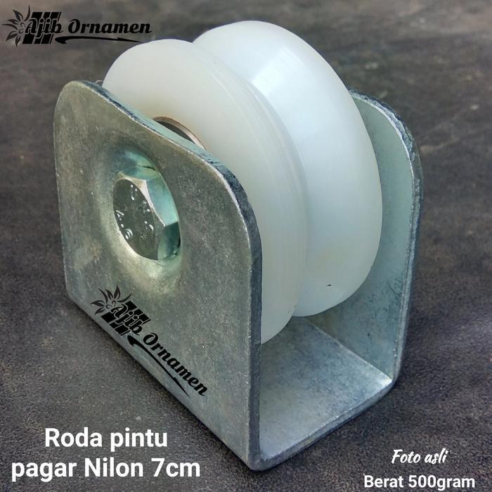 roda pintu pagar nilon 7cm aksesoris pintu pagar roda nylon
