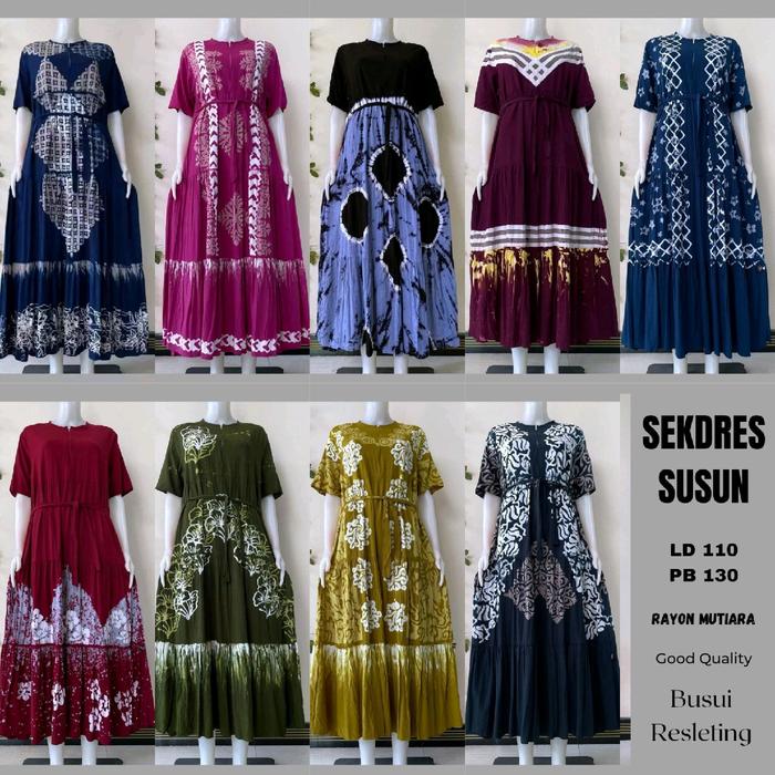Sekdress Susun Rayon Mutiara Tebal Premium Daster Semata Kaki Cantik