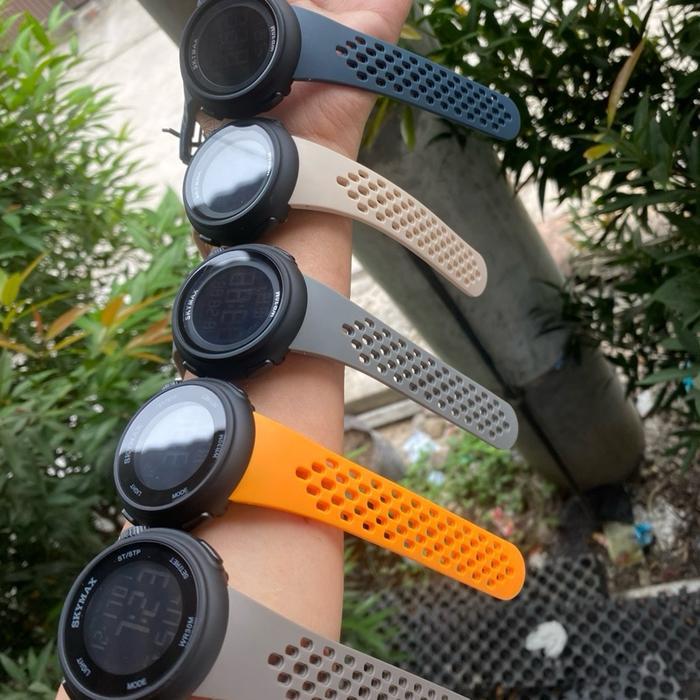 SKYMAX Jam Tangan Digital Unisex Anti Air WR30M dengan Alarm Stopwatch Hari Bulan & Tanggal Strap Ka