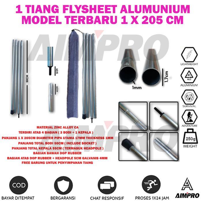 Eiger - Tiang frame flysheet tenda bendera camping alumunium alloy