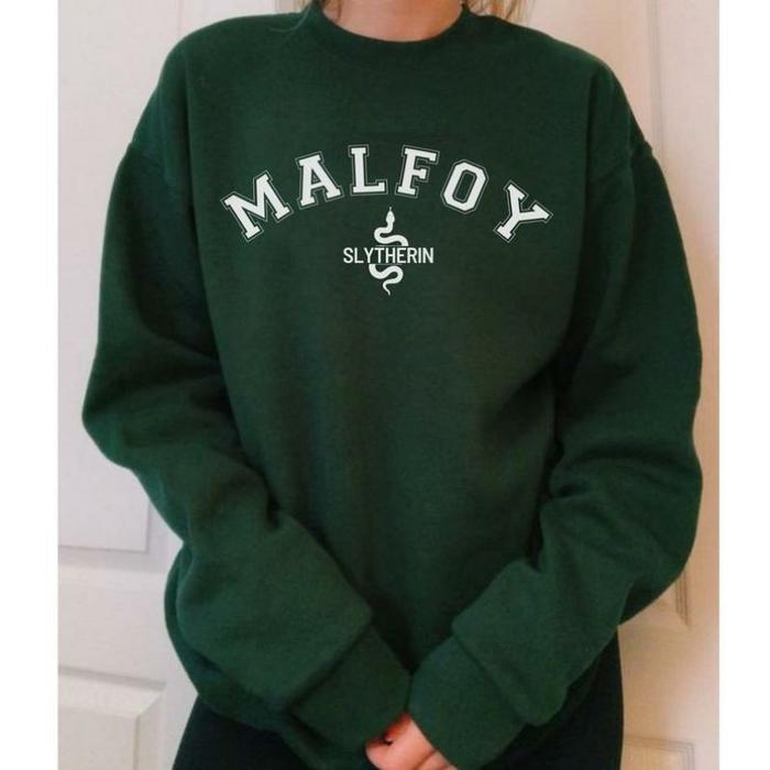 SWEATER SLYTHERIN HOGWARTS Academia BIGSIZE Crewneck Malfoy Oversize 5XL 4XL 3XL 2XL XL L M Jaket Ho