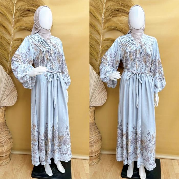 [ Nitaranz ] Gamis Bangkok Premium Terbaru | Gamis Motif Ethnic & Bunga Warna Pastel Cantik Maxi MCL