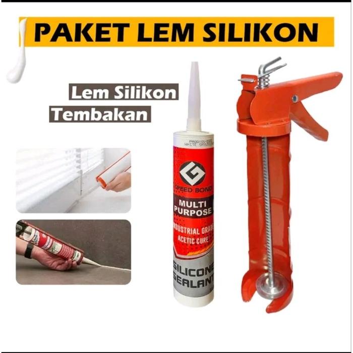 Paket Alat Tembak Dan Sealent  Lem Kaca