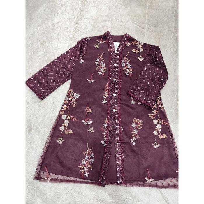 Terbaik Atalia Tunik Atasan Brukat Gaun Kebaya Dress Atasan Pesta | Baju Kondangan Wisuda Engagement