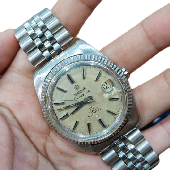 jam tangan titoni cosmoking putih automatic bekas jadul