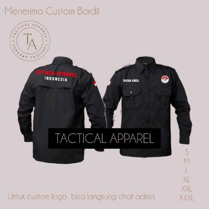Kemeja PDH SET NCB-INTERPOL INDONESIA (Bisa custom logo)