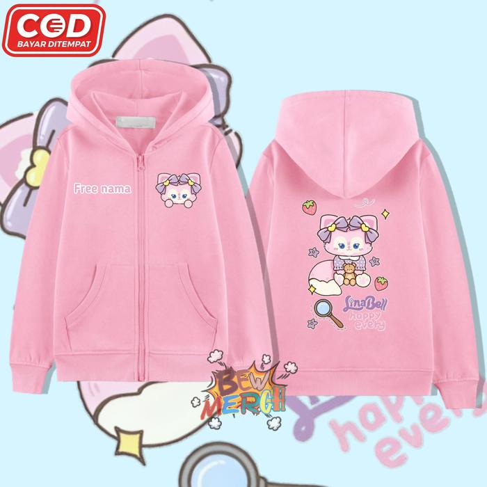 Hoodie Zipper Anak Kucing Linabell / Jaket Anak Resleting  Kucing Linabell Sweater